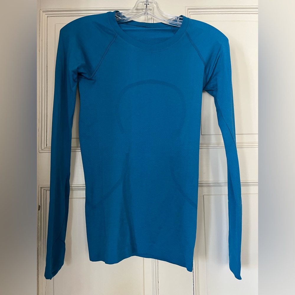 Blue Long Sleeve Athletic Top